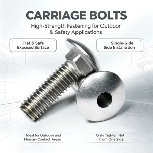 Internal Round Drive Button Head Carriage Bolt with Square Neck for Aluminum Rails