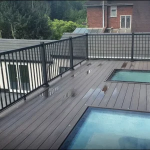Iron Balcony Railing with Steel Lines and Welded Construction