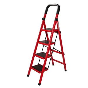 Iron Household Folding Telescopic Herringbone Ladder, 5-6 Steps, 150 kg Load Capacity