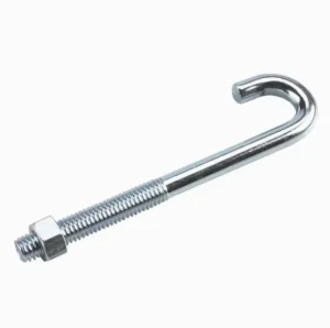 J-Shaped Zinc Finish Stainless Steel Anchor Bolt Thread Roofing Foundation DIN Standard Grades 4.8-12.9 Includes Nuts