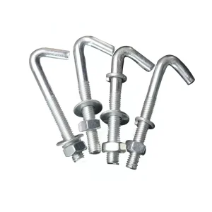 J-Type Galvanized Plate Foundation Bolts Carbon Steel for Concrete