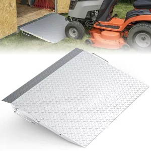 JH Mech Reinforce Steel Plate Ramp Lightweight Portable to Carry Heavy Load bearing 29*48 Inch Anti Slip Design Shed Ramp