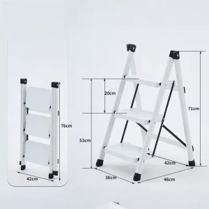 Kitchen Step Ladder Corrosion Resistant Steel Folding Step Ladder