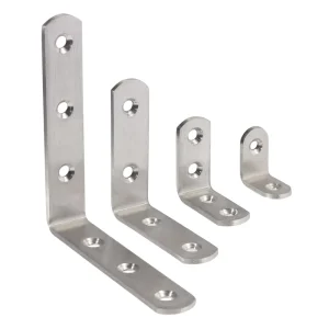 L Shaped Metal Corner Brackets 90 Degree Angle Code Stainless Steel Corner Brace for Furniture Cabinet Wood Joints
