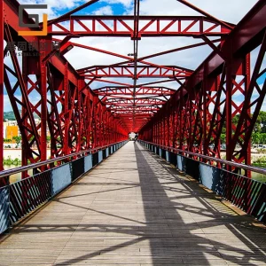 Landscape Decorative Steel Structure Pedestrian Bridge Artistic Steel Footbridge for Tourist Attraction Community Park