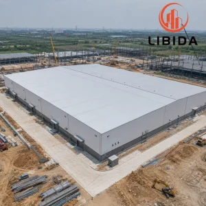 Large Clear span Steel Workshop Big Area Prefabricated Metal Warehouse High Wind Heavy Snow & Earthquake Resistant