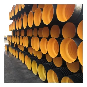 Large Diameter 200Mm 250Mm 300Mm Stainless Steel Belt Reinforced Plastic Hdpe Double Wall Corrugated Drainage Pipe