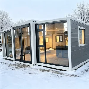 Large Glass Sliding Door Expandable Moisture-Proof Detachable 2-Bedroom Modular Container Cabin