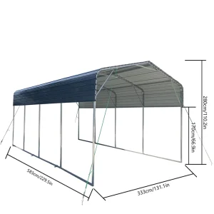 Large Metal Carport and Shed, 12×20 Steel Carport