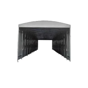 Large Outdoor Electric Retractable Mobile Food Stall Tent with Push Pull Design Foldable Metal Frame Awning for Event Use