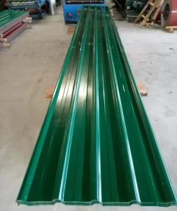 Large Span Color Corrugated Steel Roofing Sheets Q Tiles Green Color Steel Roof Tiles
