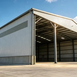 Large Span Prefabricated Portal Steel Frame Warehouse Shed Insulated Sandwich Panel Metal Roof Industrial Building
