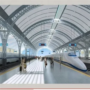 Large Span Prefabricated Steel Pipe Truss Structure for Train Station Roofing
