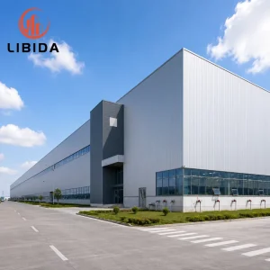 Large Span Sealed Prefab Steel Structure Workshop Resistant Column Free Industrial Factory With Professional Tekla Drawing