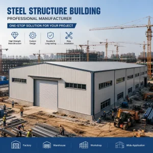 Large Span Steel Warehouse Steel Frame Building Prefab Metal Storage Warehouse Metal Storage Warehouse Fast Installation