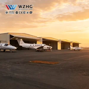 Large Steel Aircraft Hangar with Custom Engineered Structural Building Design