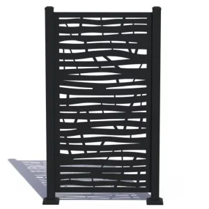 Laser Cut Metal Privacy Screen Decorative Outdoor Freestanding Privacy Wall Panels with Stand for Garden Patio Deck Divider