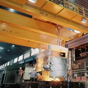 Lifting Molten Metal Double Beam Bridge Crane 20 25 Tons Metallurgical Crane