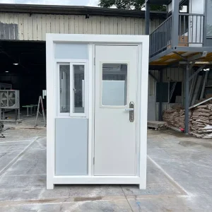 Light Grey 1.5*1.5m Industrial Design Steel Security Cabin Upgrade Guard Shack Thicker Insulated Wall Panel