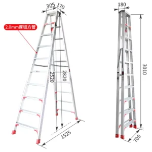 Lightweight Aluminum Step Ladder for Household Loft and Kitchen
