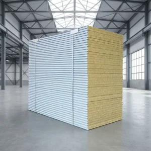 Lightweight Eco Friendly Rock Wool Sandwich Panel Fire Resistant Water Resistant Galvanized Steel for Movable House Warehouse