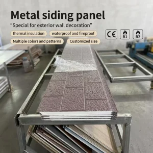 Lightweight Modern Exterior Wall Cladding Panels Insulated Metal Siding Fire Resistant Prefab House Hotel Villa Warehouse PU