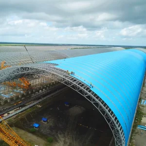 Lightweight Prefabricated Curved Steel Truss Dome Roof Metal Space Frame Structure Warehouse