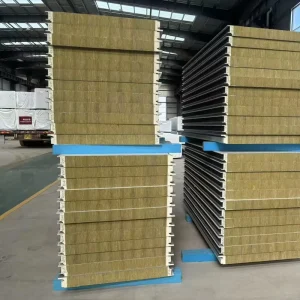 Lightweight Rock Wool Metal Sandwich High Strength Thermal Sound Absorption Eco Friendly PU Edge Sealed for Modern Roof Wall