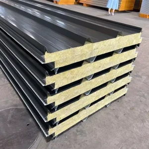 Lightweight Rock Wool Sandwich Panel Fireproof Heat Insulation Wall Board for Industrial Construction