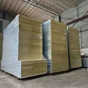 Lightweight Rock Wool Sandwich Roof Panels Fireproof Soundproof Heat Insulating Eco Friendly for Cold Room and Hotel Use
