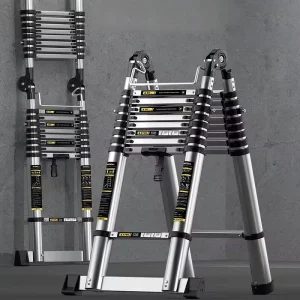 Lightweight Stainless Steel Insulated Telescopic Ladder Multi Purpose 4 Step Scalable Extension Foldable Stepladder