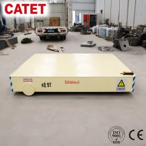 Lithium Battery Driven 25Ton Trackless Cart 4 Wheel Remote Control Electric Transfer Trolley for Indoor Factory Logistics