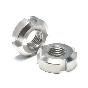 Load Bearing Stainless Steel Round Nut With 4 Point Slotting for Balanced Pressure Distribution