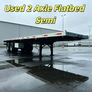 Long Haul Used 2 Axle Flat Semi Trailer for Border Goods with Heavy Landing Gear