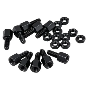 Lot 10 Pairs 5+7mm D Sub VGA Serial Header Plate Bracket Stud Bolt Nut ISO Standard Plain Finish Stainless Steel M3 Thread Bolts