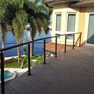 Low Maintenance Stainless Steel Railing Systems Balcony Black Cable Railing