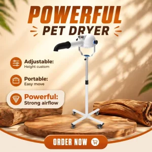 Low Noise Safe Stainless Steel Anionic Stand Pet hair Dryer for Dogs Daily Hair Drying Care