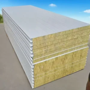 Low Price Color Steel Rock Wool Board for Wall House Workshop Warehouse & Cold Room From China