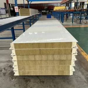 Low Price Fireproof Colored Steel for Refrigerated Warehouses Rock Wool Sandwich Panels