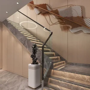 Luxury Indoor Natural White Stone Marble Stair Treads and Risers for Villa Interior Decoration