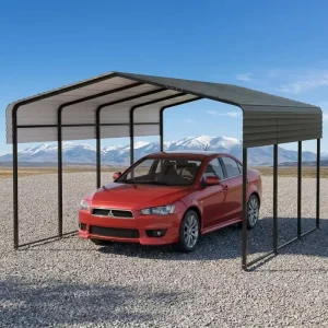 Luxury Modern Steel Carports Durable Waterproof Powder Coated Prefabricated Parking Shelters Large Metal Structures