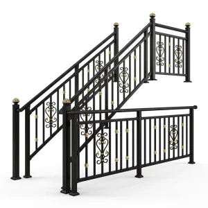 Luxury Tubular Aluminum Galvanized Steel Stair Railing Modern Grill Design Water Rust Resistant Indoor Outdoor Villa Apartment