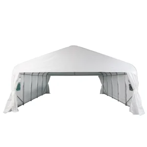 Luxury Waterproof Steel Portable Garage Car Cover Carport with Arch Roof for Warehouse Use Double Carport