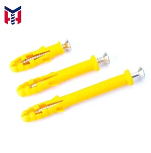 M10*160 Nylon Expansion Bolt Yellow Fish Wall Anchor with Screws for Construction & Home Improvement