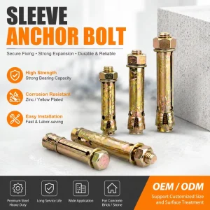 M10 M12 Steel Expansion Anchor Bolts with Hex for Concrete Wall Mounting and Fastening Applications Heavy Duty Anchors