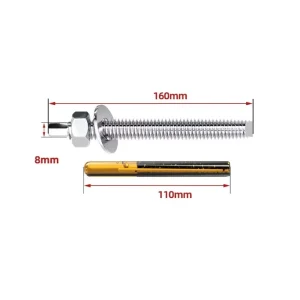 M12*160 High-strength Q235 Steel Galvanized Steel Chemical Anchor Bolt Grout Fixation System for Concrete Curtain Walls