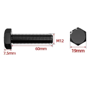 M12 x 60 High-Strength Bolts for Bridge and Building Steel Structures, Grade 12.9 Fasteners