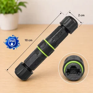 M16 IP68 Waterproof RJ45 CAT6 STP Shielded Female to Female Outdoor Ethernet Coupler for Industrial Automation & Marine Use