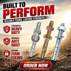 M6 M20 Galvanized Wedge Anchor Heavy Duty Expansion Bolt for Concrete and Steel Structure Wall Fixing