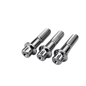 M7x32mm Grade 12.9 Chrome Plated 12 Point Flange Split Rim Bolt Wheel Hub Flange Bolt and Nut